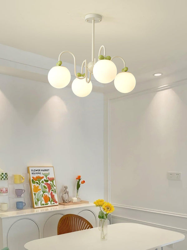 contemporary cream glass bow chandelier