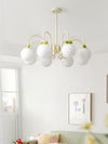 contemporary cream glass bow chandelier