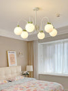contemporary cream glass bow chandelier