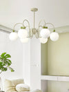 contemporary cream glass bow chandelier