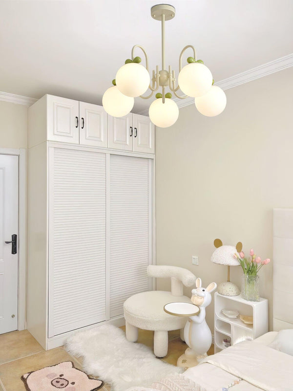 contemporary cream glass bow chandelier