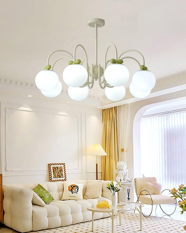 contemporary cream glass bow chandelier