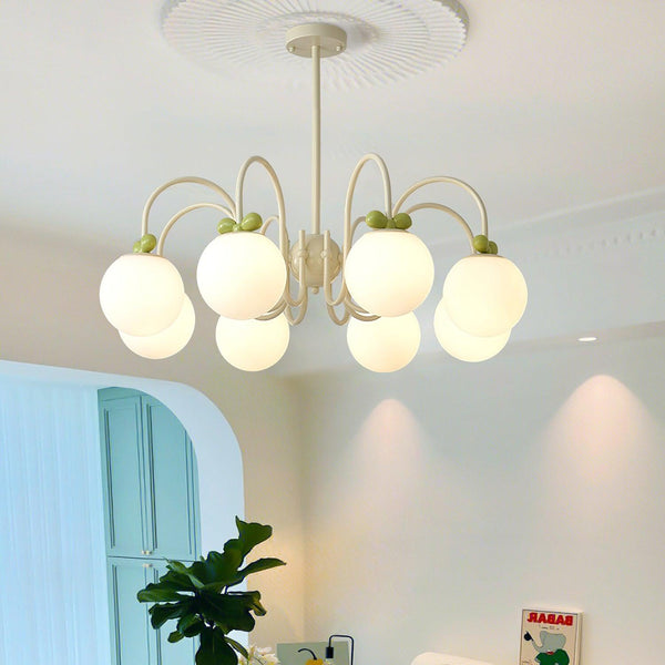 contemporary cream glass bow chandelier