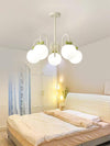 contemporary cream glass bow chandelier