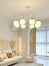 contemporary cream glass bow chandelier