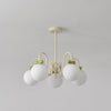 contemporary cream glass bow chandelier