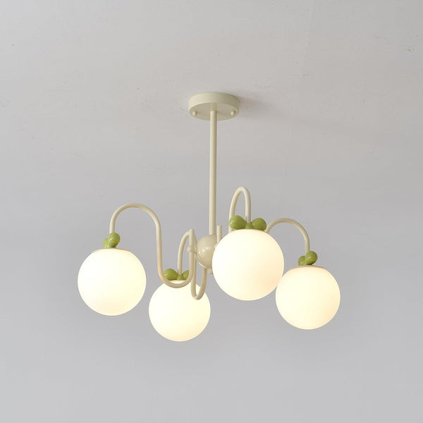 contemporary cream glass bow chandelier