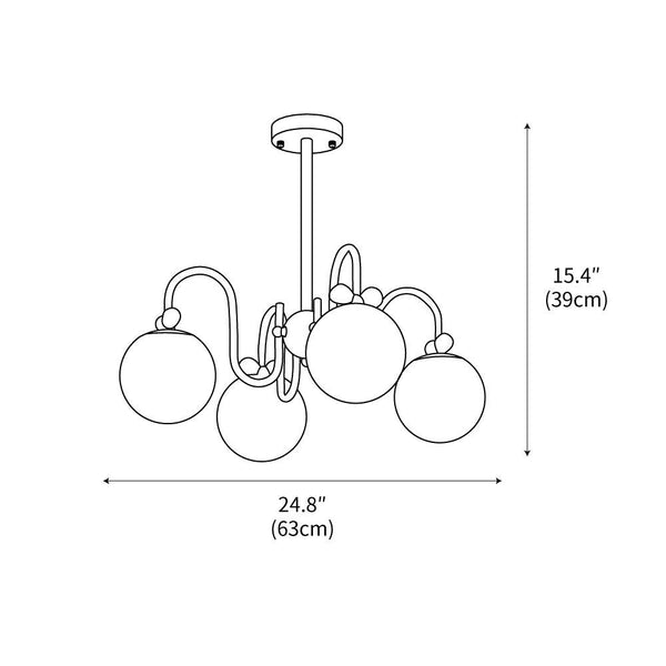 contemporary cream glass bow chandelier