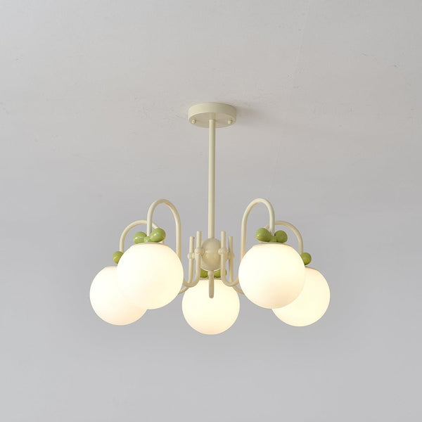 contemporary cream glass bow chandelier
