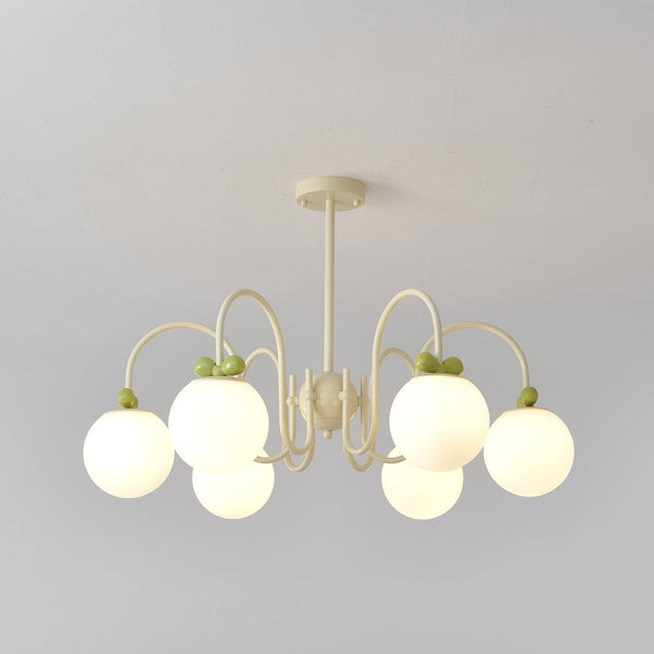 contemporary cream glass bow chandelier
