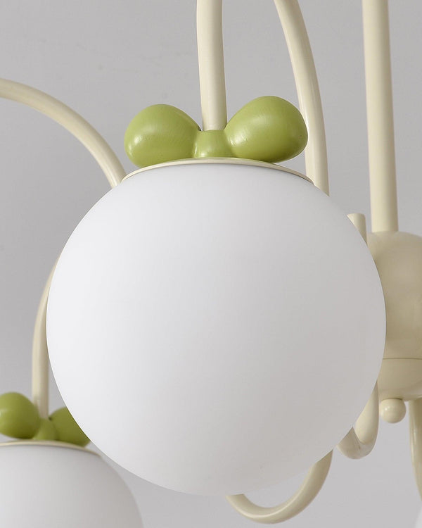 contemporary cream glass bow chandelier