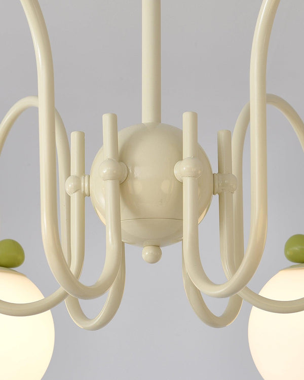 contemporary cream glass bow chandelier