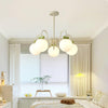 contemporary cream glass bow chandelier
