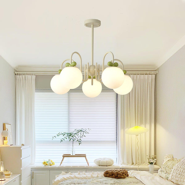 contemporary cream glass bow chandelier