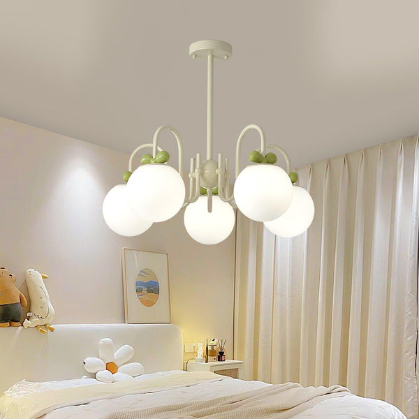 contemporary cream glass bow chandelier