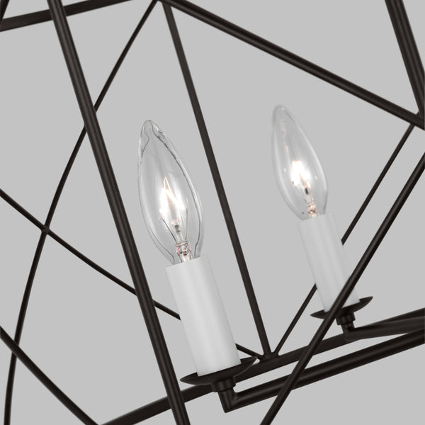 contemporary gold black metal lantern chandelier