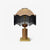 contemporary walnut brass leopard fringe table lamp