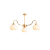 cream glass persimmon chandelier gold wood dining room