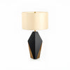 fabric shade table lamp gold black for bedside reading nook