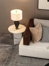 fabric shade table lamp gold black for bedside reading nook