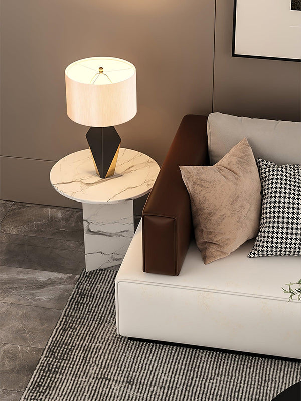 fabric shade table lamp gold black for bedside reading nook