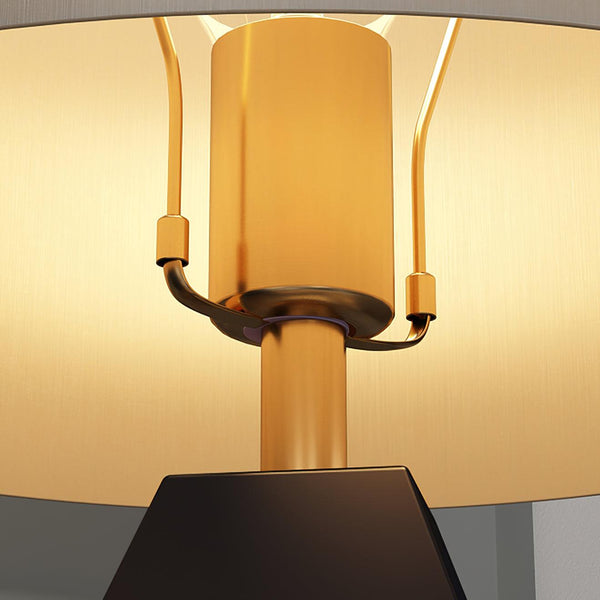 fabric shade table lamp gold black for bedside reading nook