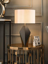 fabric shade table lamp gold black for bedside reading nook