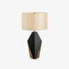 fabric shade table lamp gold black for bedside reading nook