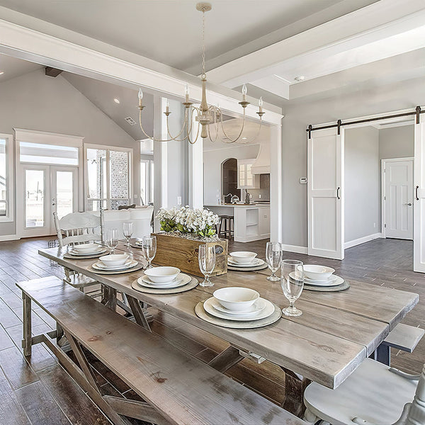 farmhouse black wood iron chandelier