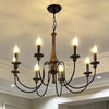 farmhouse black wood iron chandelier