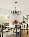 farmhouse black wood iron chandelier