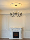 farmhouse black wood iron chandelier