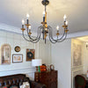 farmhouse black wood iron chandelier