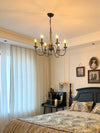 farmhouse black wood iron chandelier