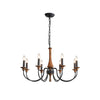 farmhouse black wood iron chandelier
