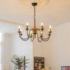 farmhouse black wood iron chandelier