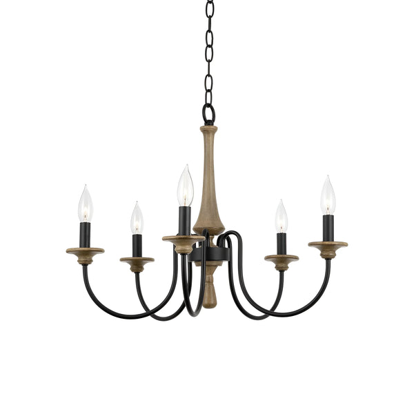 farmhouse black wood iron chandelier