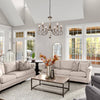 farmhouse distressed white wood 6 light chandelier