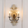 farmhouse distressed white wood fabric wall sconce