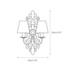 farmhouse distressed white wood fabric wall sconce