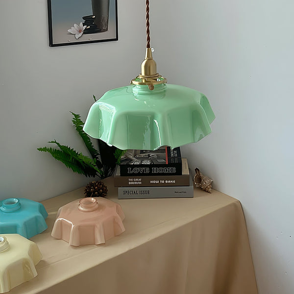 french ceramic flower pendant light brass for dining room bedroom