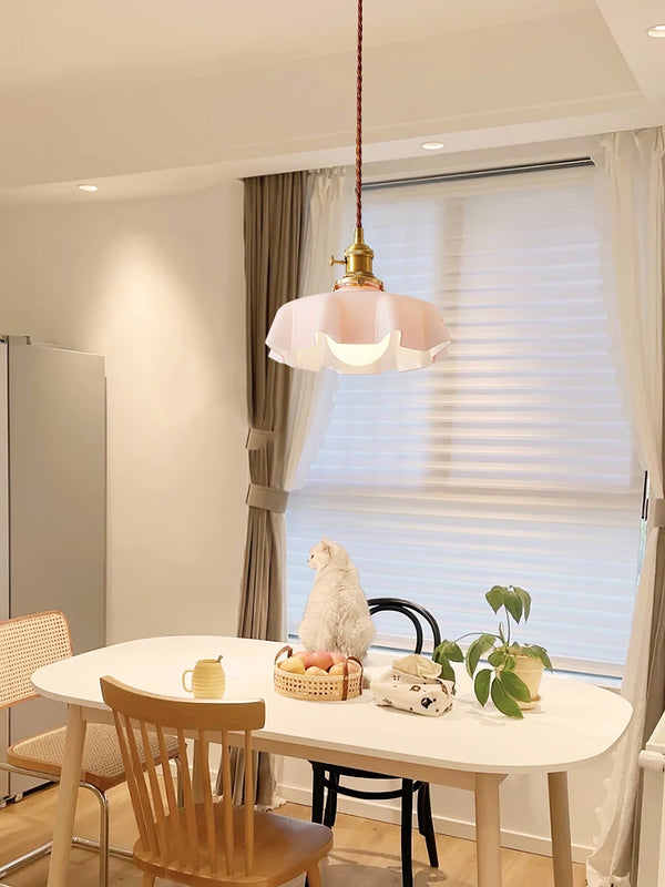 french ceramic flower pendant light brass for dining room bedroom