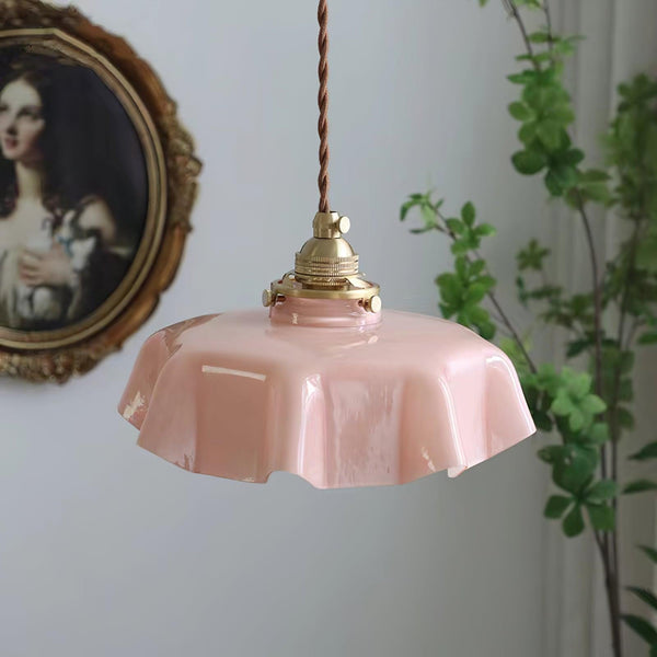french ceramic flower pendant light brass for dining room bedroom
