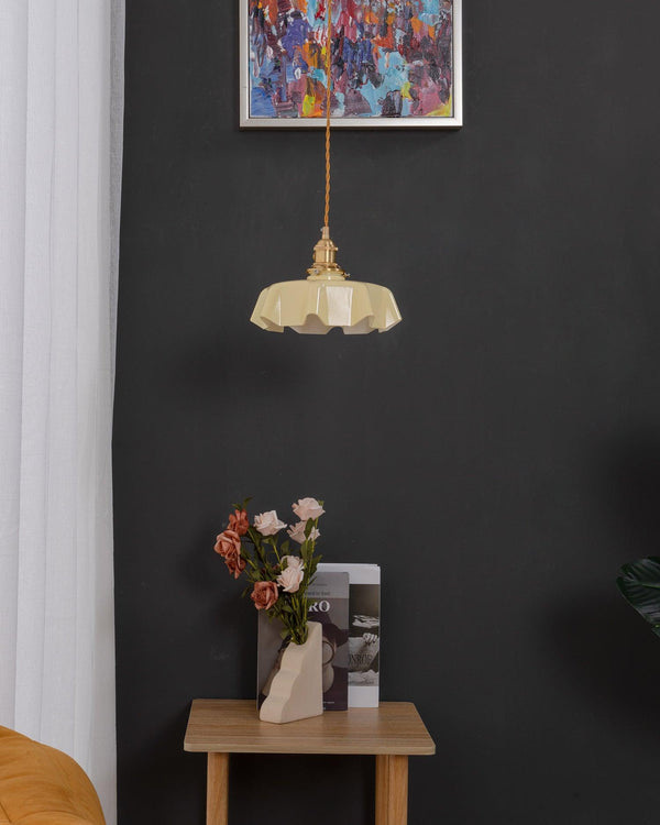 french ceramic flower pendant light brass for dining room bedroom