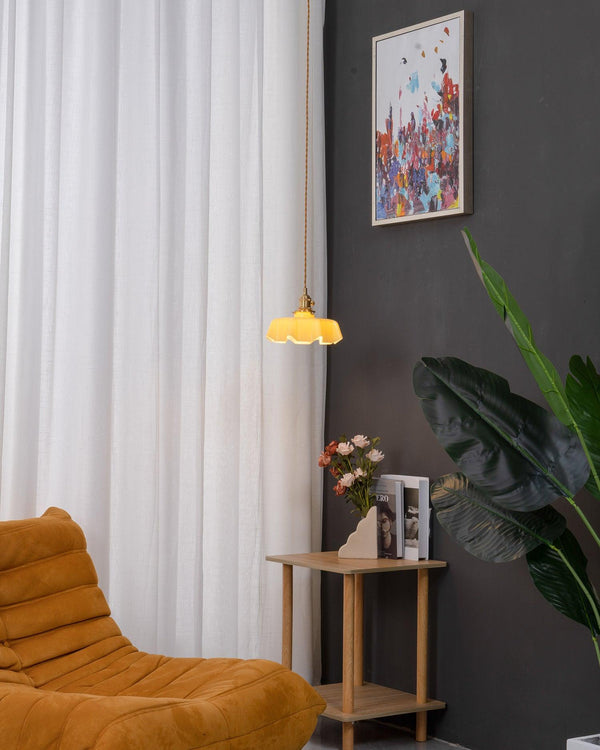 french ceramic flower pendant light brass for dining room bedroom