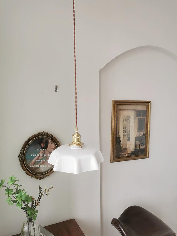 french ceramic flower pendant light brass for dining room bedroom