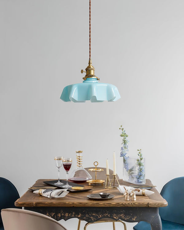 french ceramic flower pendant light brass for dining room bedroom