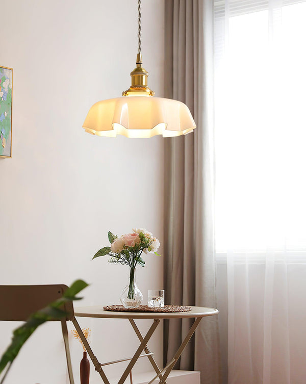 french ceramic flower pendant light brass for dining room bedroom