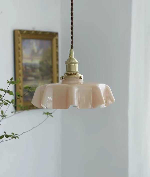 french ceramic flower pendant light brass for dining room bedroom