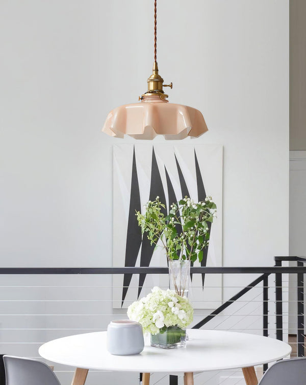 french ceramic flower pendant light brass for dining room bedroom